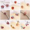 Brand New Chinese Style Series Copper Metal Red Lantern Lucky Cat Charm Bead Components Compatible With Authentic Original Bangle Charm Bead