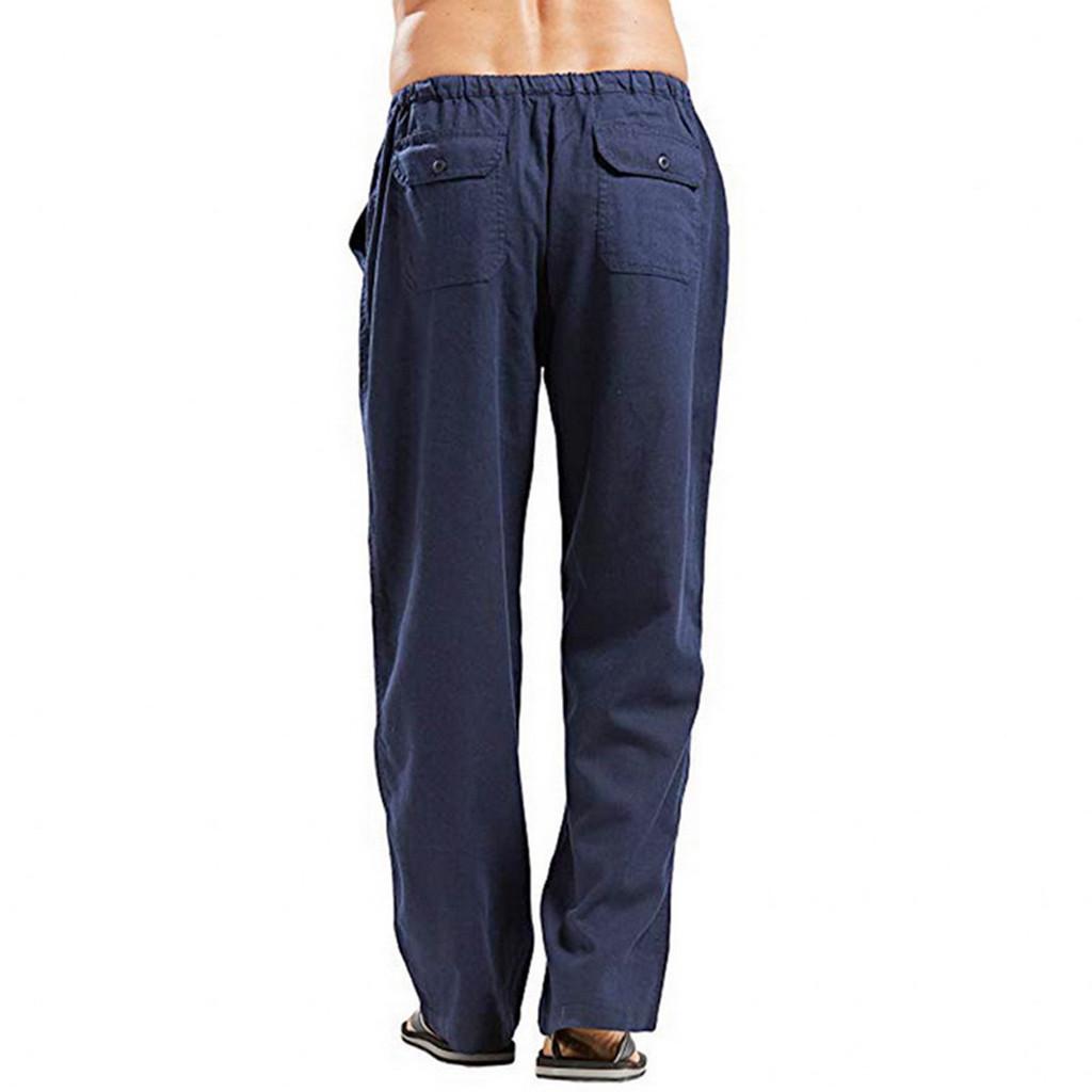 Pantalones Casuales de Lino y Algodón para Hombre Europeos y Americanos 2021 para Primavera y Otoño