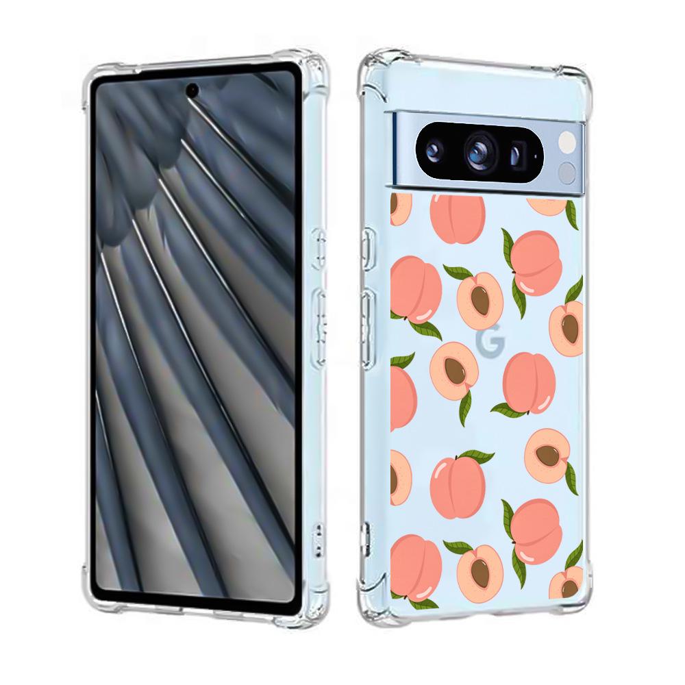 Průhledné TPU pouzdro Google Pixel 8 proti pádu s roztomilým designem koček a psů