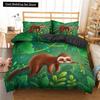 Cartoon Sloth Bedding Set for Bedroom Home Manga Style Sloth Print Duvet Cover Lazy Sleeping Australian Animal Soft Quilt Cover
