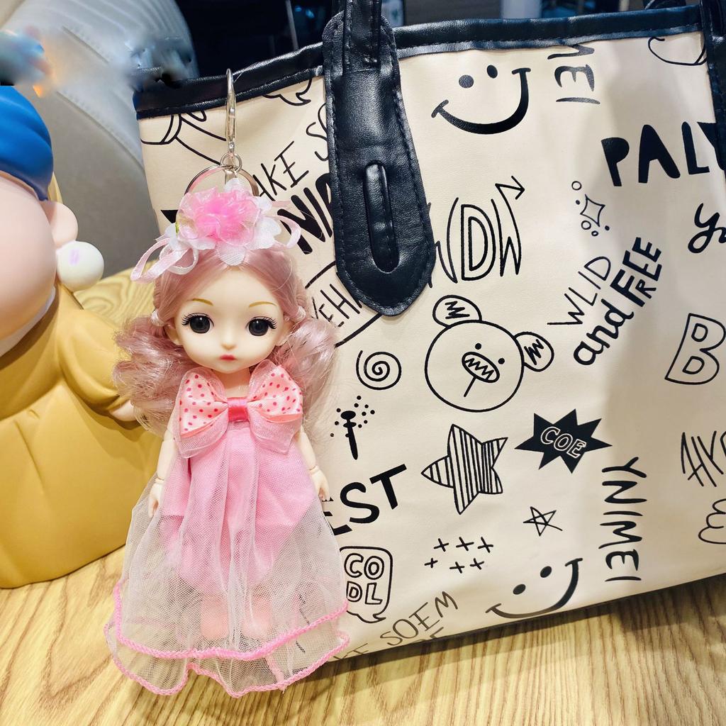 Dress Long Princess Doll Keychain Gift For Daughter Cute Exquisite Dress Up Princess Doll Toy Corsage Keyring Female Bag Pendant