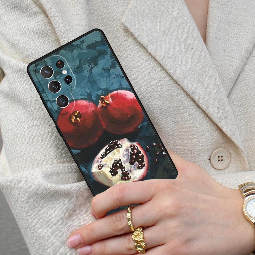 Tropical Pomegranate Pattern Cell Phone Case for Samsung Galaxy S26 Ultra S25 S24 S23 S22 S21 S20 Note10 Cover