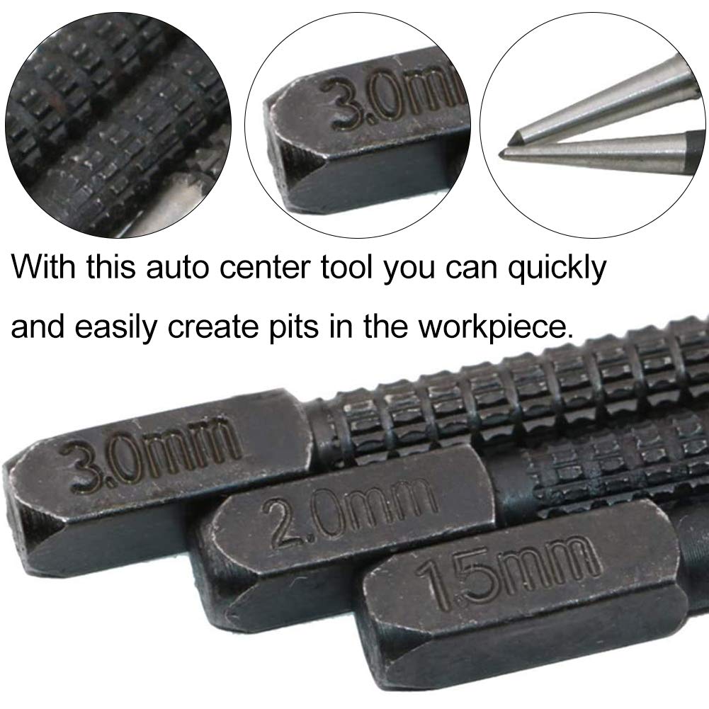 3pack/lot Strong And Durable Center Punch For Precision Drilling Center Positioning Punch Punch Set