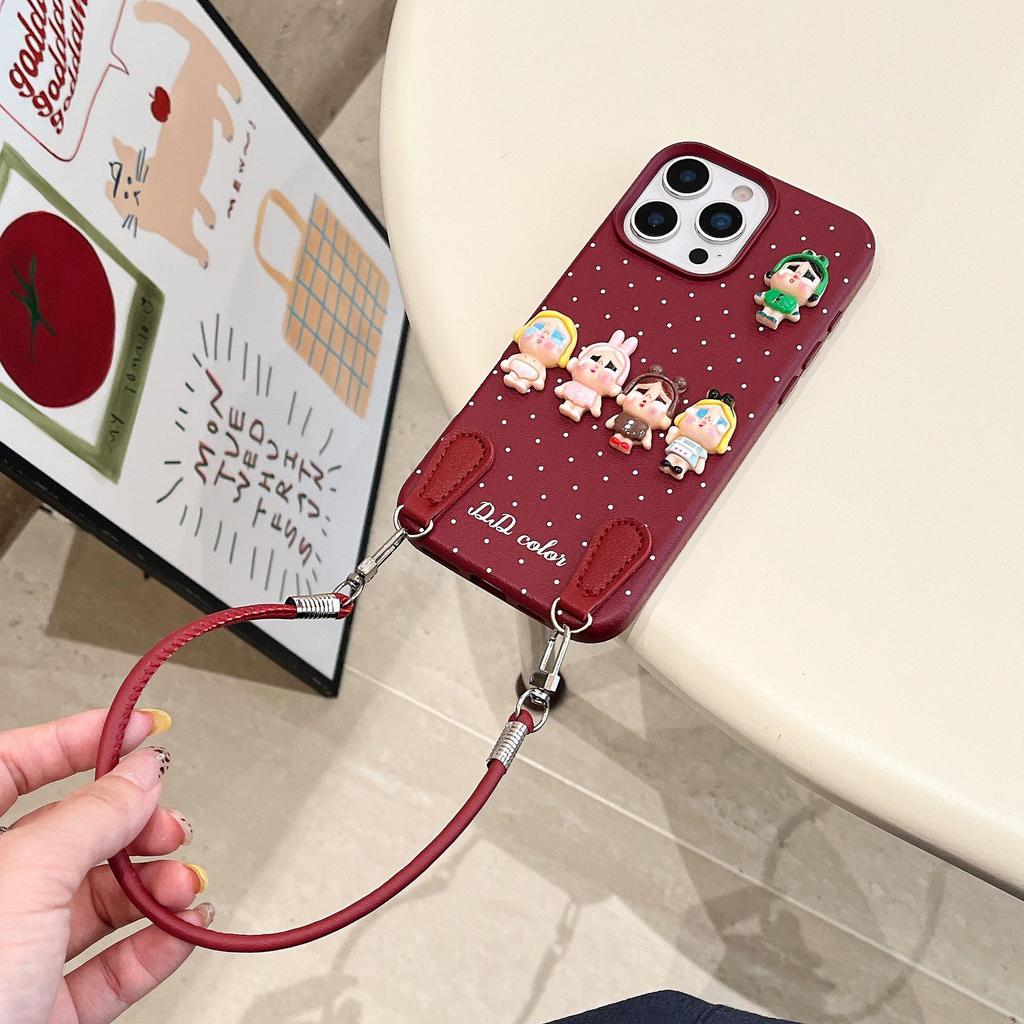 3D Crying Baby Doll iPhone 17 Pro Max Case with New High-end Lanyard for iPhone 13/12/15/14