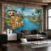 The Flintstones Cartoon Wall Tapestry Aesthetic Wall Hanging Printed Fabric Blanket Decorative Tapestries for Bedroom Living Room Home Decor