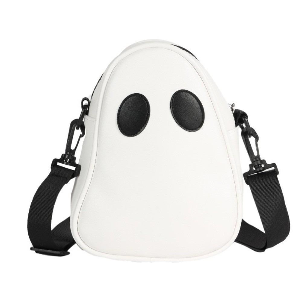 PU Leather Shoulder Bag Adjustable Strap Halloween Mini Bag Funny Ghost Crossbody Bag  Women's