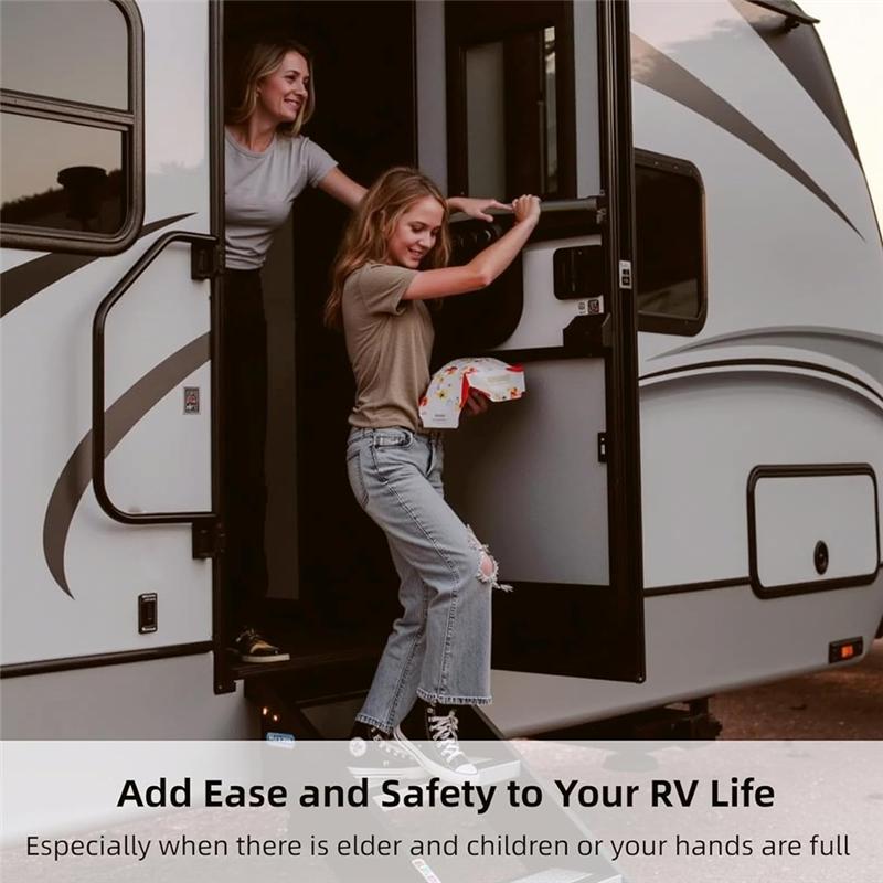 Aluminum For RV Screen Door Handle Grab Bar, Adjustable Crossbar For RV Entry, Universal 21.6In To 29In