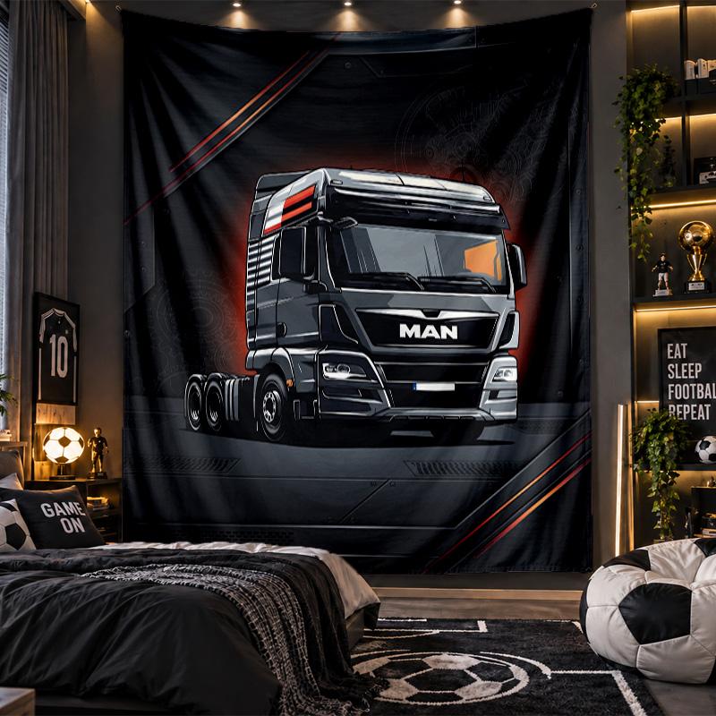 Wall Hanging Tapestry man truck Print Cloth for Living Room Bedroom Home Decor