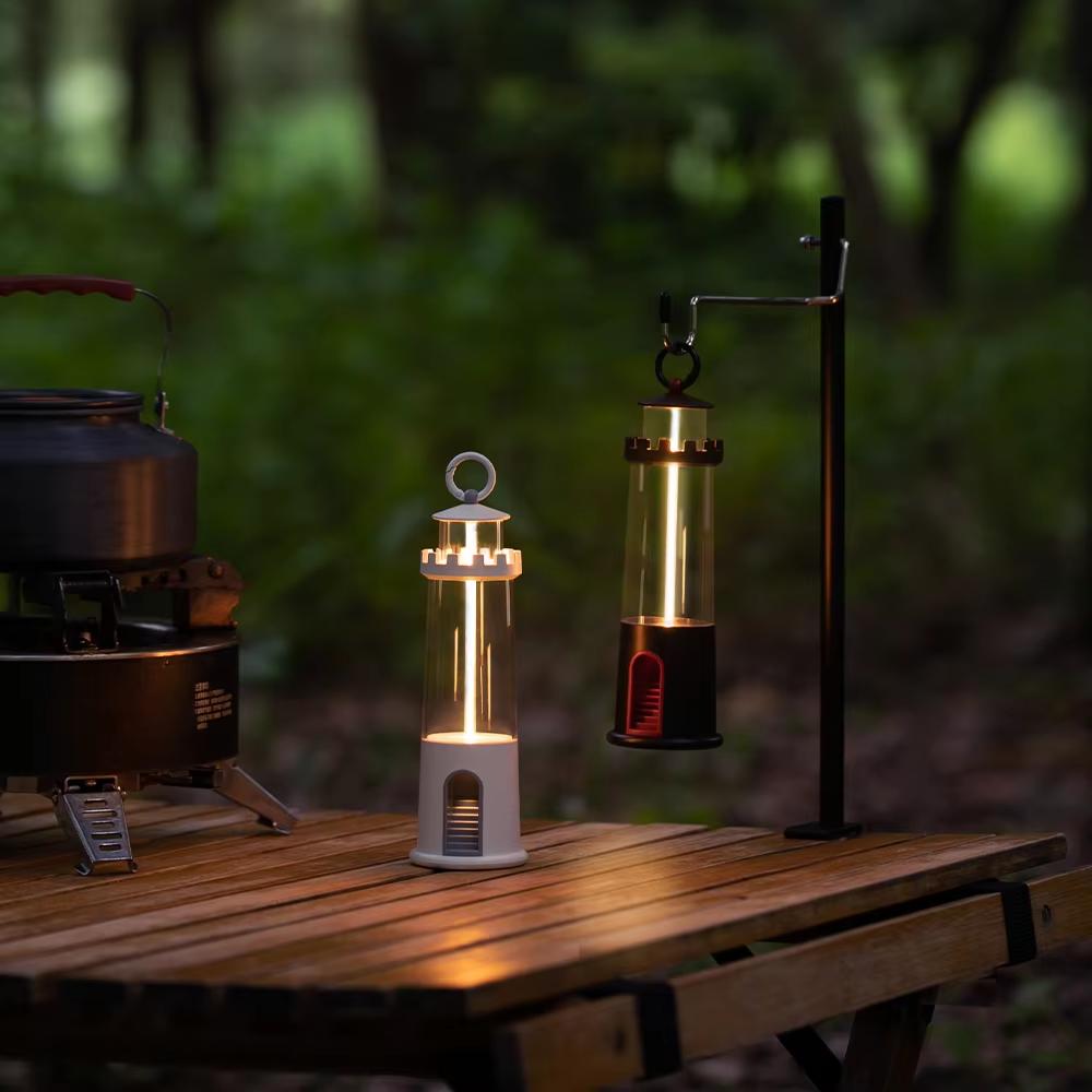 Retro Lighthouse Night Light Cordless Lantern Table Lamp Portable Camping Lantern Dimming Sleep Light Bedroom Decor Gift