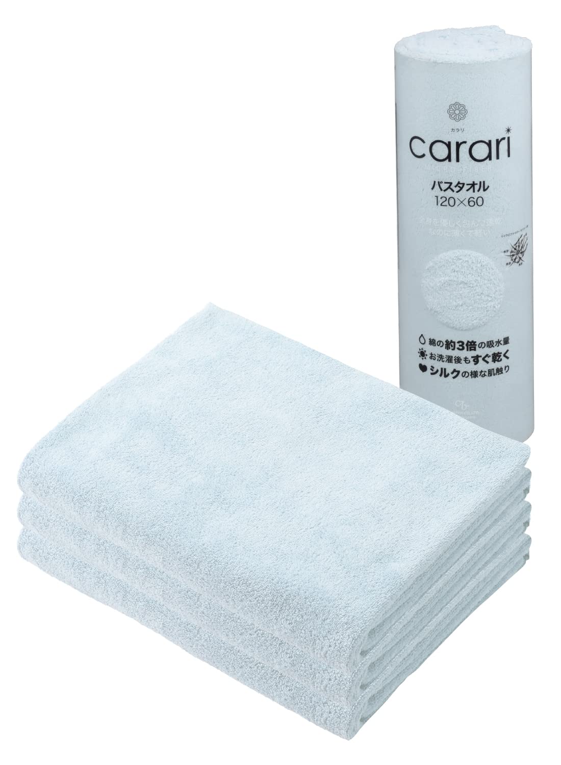 

Carari Bath 3x Абсорбирующий Набор из Микрофибры Быстро впитывает воду в промежутки между к Мягким и 60 x 120 CB Полотенца Carari One, ОДИН, Синий,