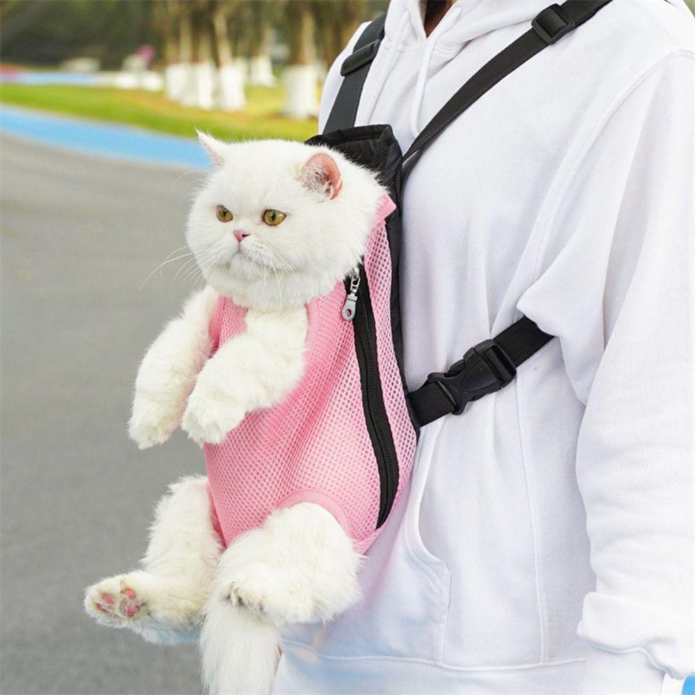 Adjustable Straps Cat Backpack Lightweight Outdoor Breathable Backpack  Cats and Dogs