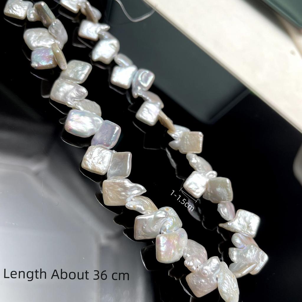 1String, White Baroque Artificial Pearl Beading, Vintage Style Handmade Irregular Square Loose Spacer Beads for DIY Jewelry Making DIY Crafts 36cm