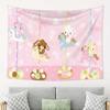 1pc Cute Cartoon Carousel Tapestry Adorable Amusement Park Theme Home Decor Wall Hanging for Bedroom Living Room Dorm Aesthetic