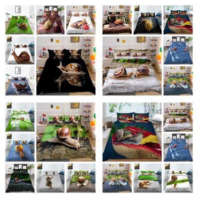 Duvet Cover Set Queen King Size Snail Printed Luxuny Bedding Cover Suit with Pillowcase Home Textiles Bedding Cover Sets