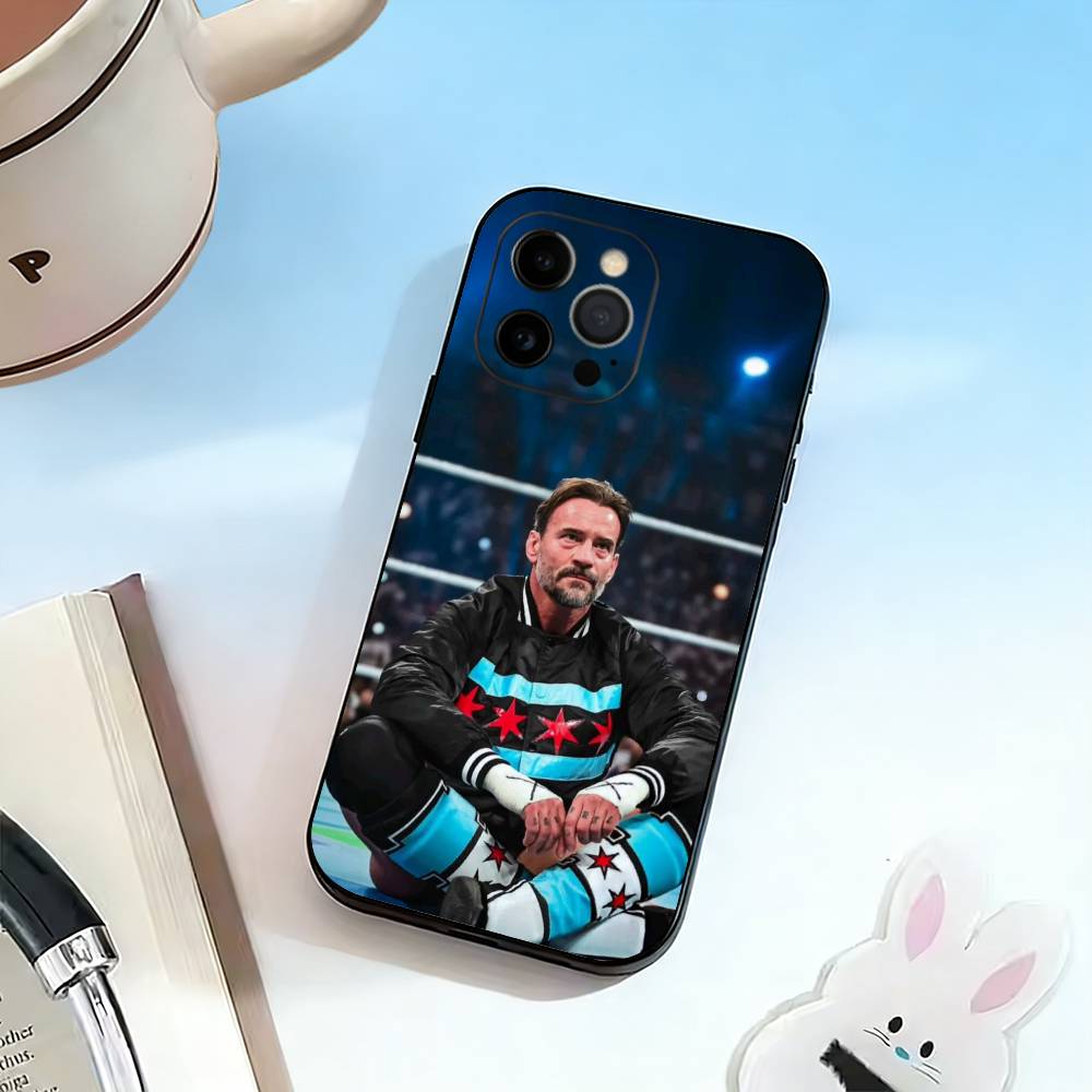 CM P-Punk   Phone Case For iPhone 17,16,15,14,13,12,11 Plus,Pro Max,XS,Soft Silicone Black Cover