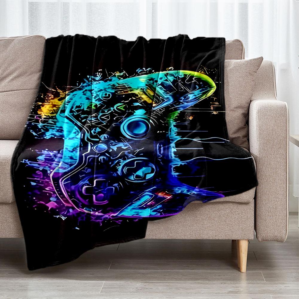 Game Controller Theme Printed Blanket - Perfect for Couch, Bed, Travel & Outdoor Use | Machine Washable, Cozy & Durable.