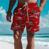 Men's Shark Swimming Trunks Board  Holiday Vacation Holiday Beach Drawstring with Mesh lining Elastic Waist Designer Clothing Apparel
