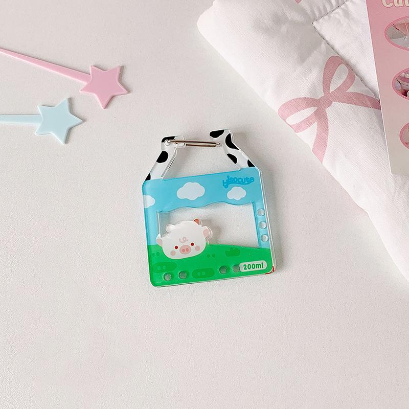 1PC DIY Accessories Cute Ornament Bag Charms Bag Pendants Clear Acrylic Keychain Funny Keyring Y2K Pendants Creative Multicolor