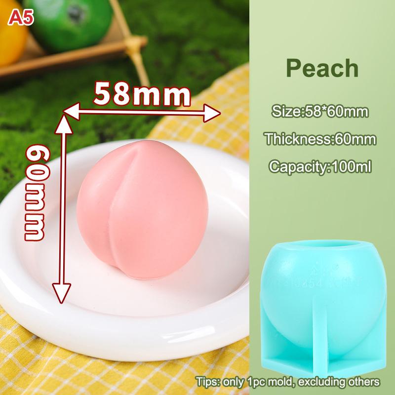 Stampo per Gelato alla Frutta M-Food-Safe Design 3D Fragola Mango Pesca Rilascio Facile Stampo per Torta, Cioccolato, Gelatina, Sapone Fai da Te