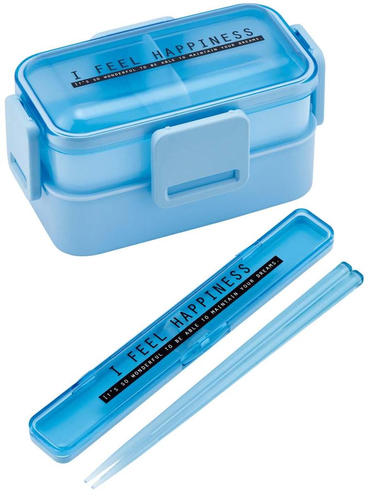 Skater 2-tiered lunch box, 600ml, for women, made in Japan, with a dome-shaped lid for easy packing, dishwasher and microwave safe, see-through