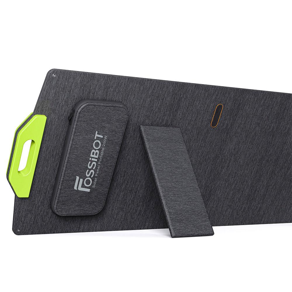 FOSSiBOT SP200 200W Faltbares Solarmodul, 23,4% Hoher Zellwirkungsgrad, ETFE-Beschichtung, Verstellbare Aufsteller für Zuhause, Wohnmobil, Camping, Stromausfall - Grün