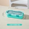 Microwave Stainless Steel Single Layer Partition Lunch Box, Leak Proof Fresh Keeping Bento Container Portable Food Storage Box