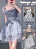 2025 Summer French Fashion Sequin Mesh Dress: Sweet, Gentle, Slimming Style for Women