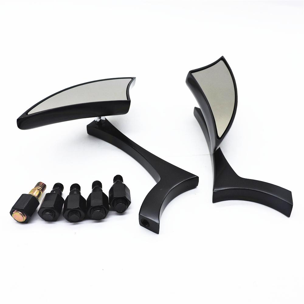 

Боковые зеркала заднего вида для мотоцикла 8 мм 10 мм для Harley Honda Yamaha Kawasaki Street Sports Bike Chopper Cruiser чёрный