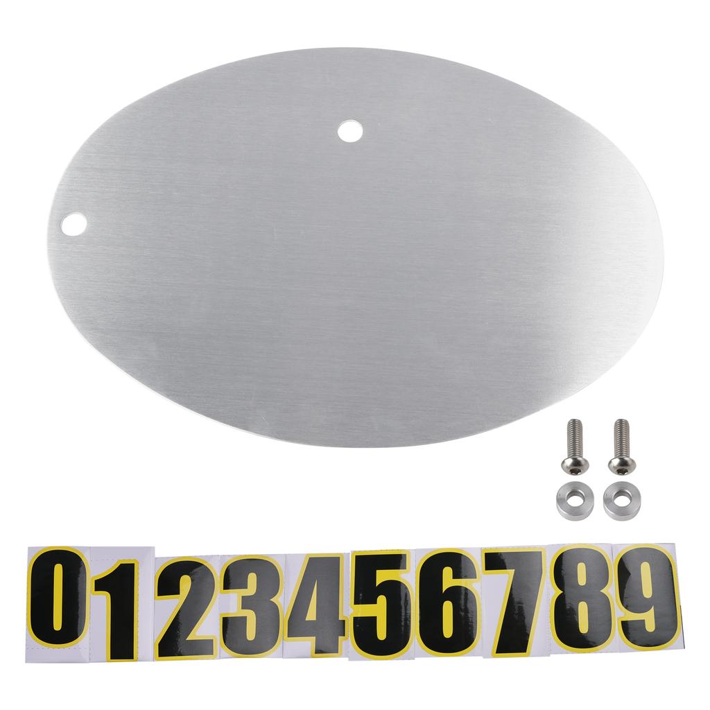 DIY Universelles Motorrad-Kennzeichen Aluminium Kundenspezifisches Ovales Nummernschild