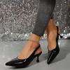 Fashion New in 2025 Pumps Footwear Elegant Women Heeled Shoes Fashion Buckle Strap Female Pointed Toe Slingbacks Ladies High Heels Shoes
