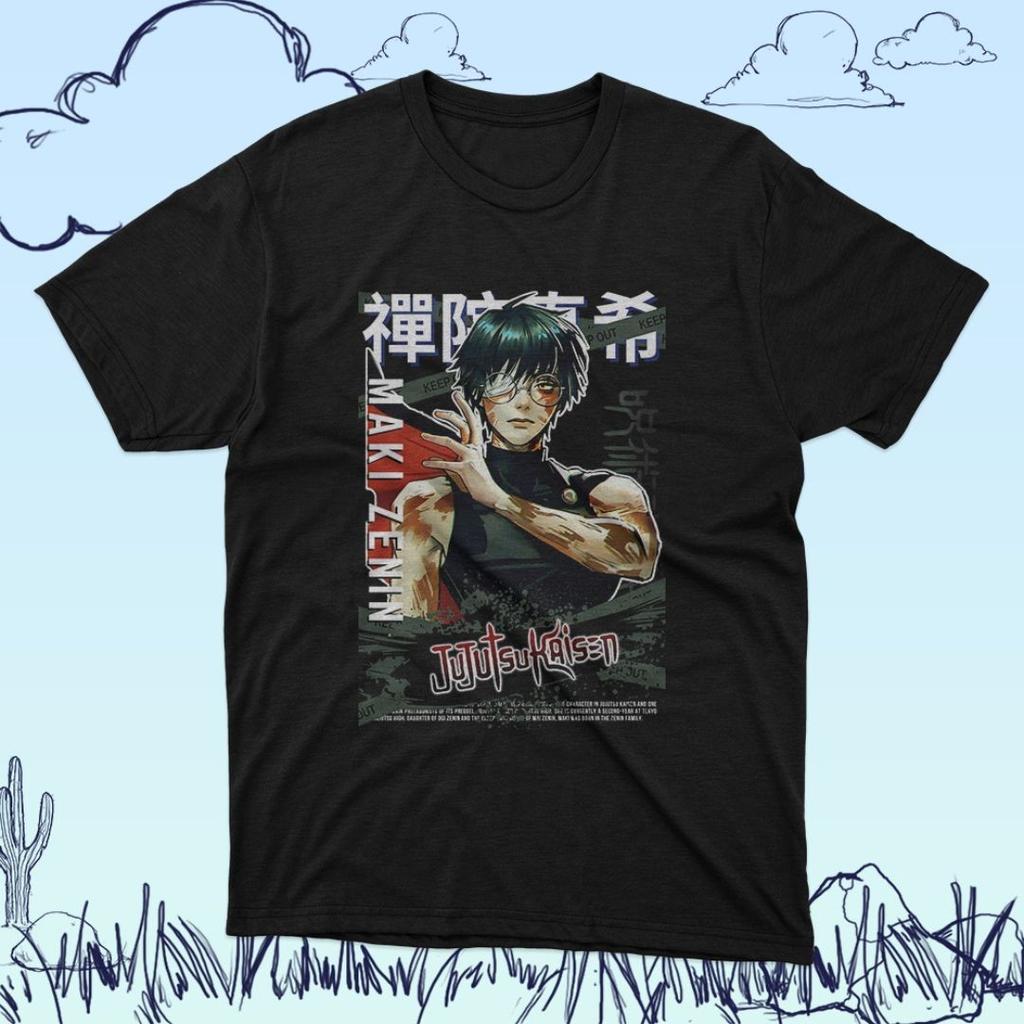 Maki Zenin Jujutsu Kaisen T-Shirt Anime Character Unisex Black Cotton S-5XL