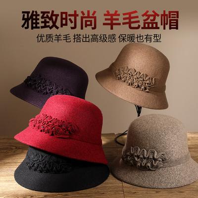 Wool Basin Hat Women Autumn and Winter Woolen Short Brim Warm Top Hat Temperament Mother Hat Fashion Versatile Bucket Hat