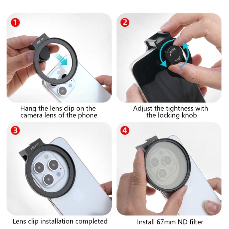 Cellphone Camera Lens Filter Holder Clip On ND Filter for 16 15 14 Filter Clip Holder Universal Mobile Phone Accessories