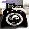 Juego de Colcha con Logo del Olympiacos Funda de Colcha Funda de Almohada Decoración del Hogar Regalo de Cumpleaños (1 * funda nórdica + 2 * fundas de almohada, sin núcleo)