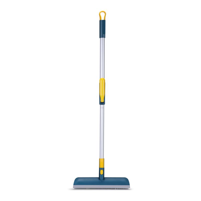 Jesun Long Handle Floor Brush  2 in 1 Bristle Floor Tile Cleaning TPR Squeegee Telescopic Pole Hangable Floor Scrub