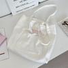 Summer Lazy Wind Embroidered Bow Canvas Tote Bag Women's Large Capacity Commuter Shoulder Bag Class Bag