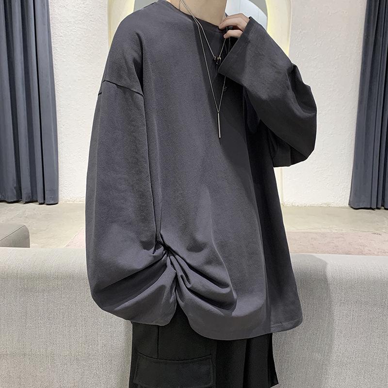 Autumn Men's Fashion Solid Color Round Neck Long Sleeve Casual Sweater