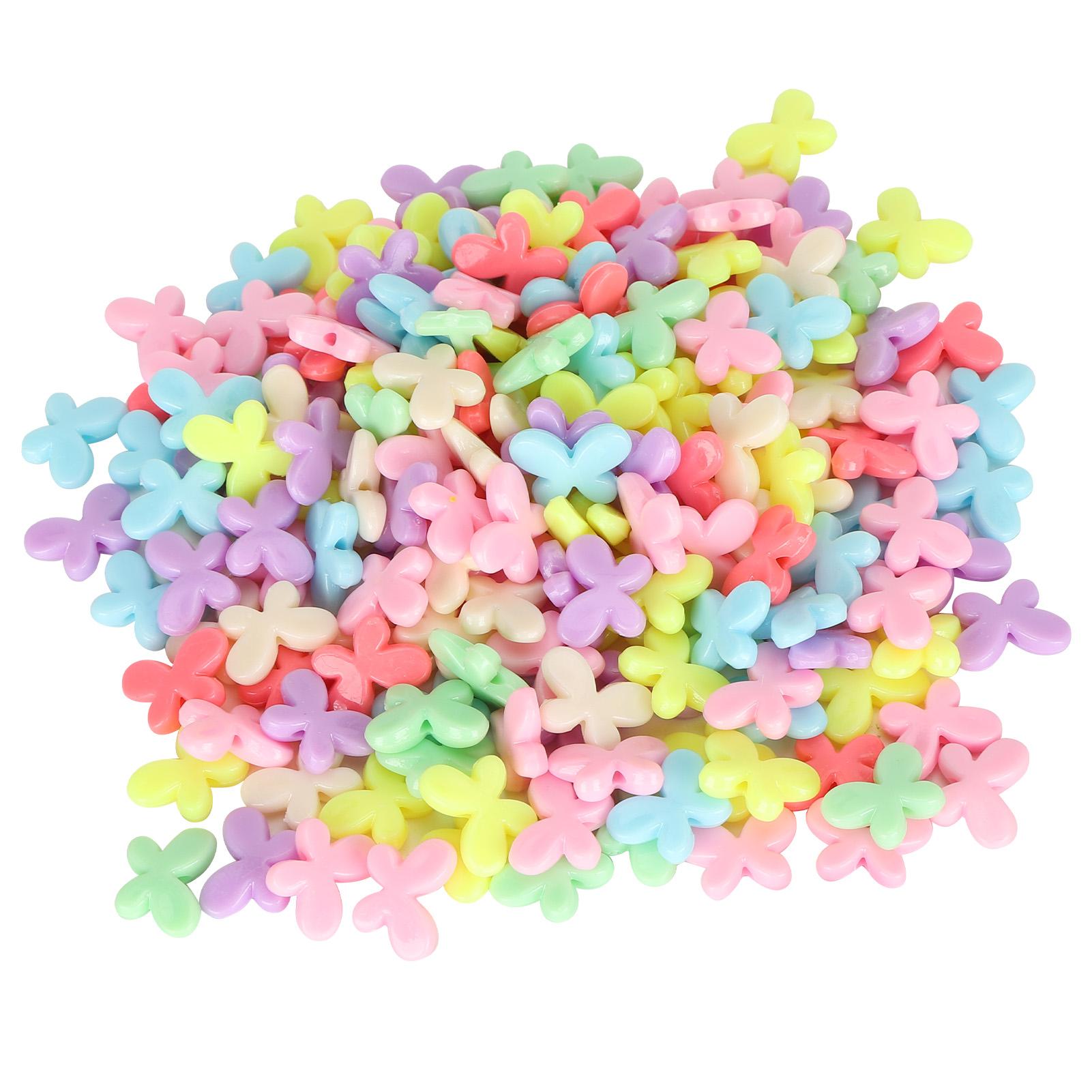 

300PCS ButterfliesShaped Colorful Plastic Beads for DIY Clothing Accessories Materials