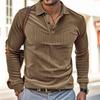 Men's  Casual Outdoor Lapel Corduroy Pullover Long-sleeved Top