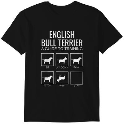 T-shirt English Bull Terrier Divertente Guida all'Addestramento del Cane T-shirt T-shirt Classica