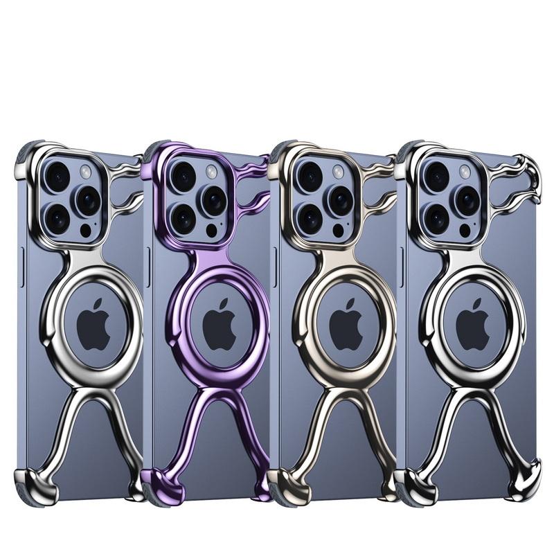 

Магнитный безрамочный чехол для телефона для iPhone 15 Pro Max 14 Pro 13, рассеивающий тепло корпус, противоударный бампер, защита от падения, чехол Magsafe iPhone 15 старый серебряный