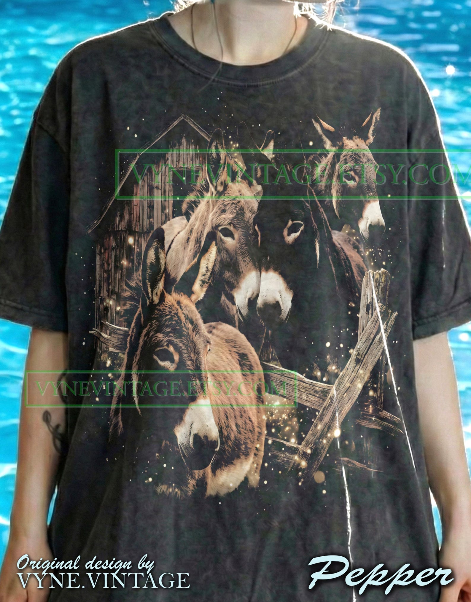 Donkey Mule Comfort Colors® Tshirt, Farm Animal Tees, Barn Country Life Sweater, Rustic Nature Tanktop, Vintage Style Animal Lover 4XL