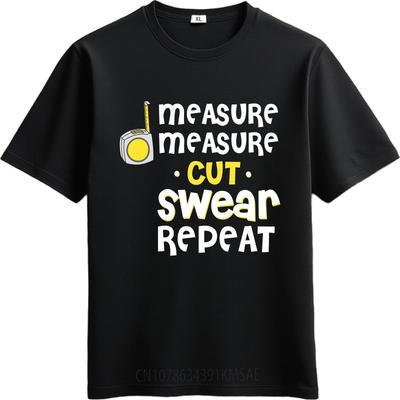 Solid Color Unisex O Neck Tshirt Fashion Measure Measure Cut Swear Repeat Minimalist For Unisex Teeshirt Summer Teeshirt Male Tops