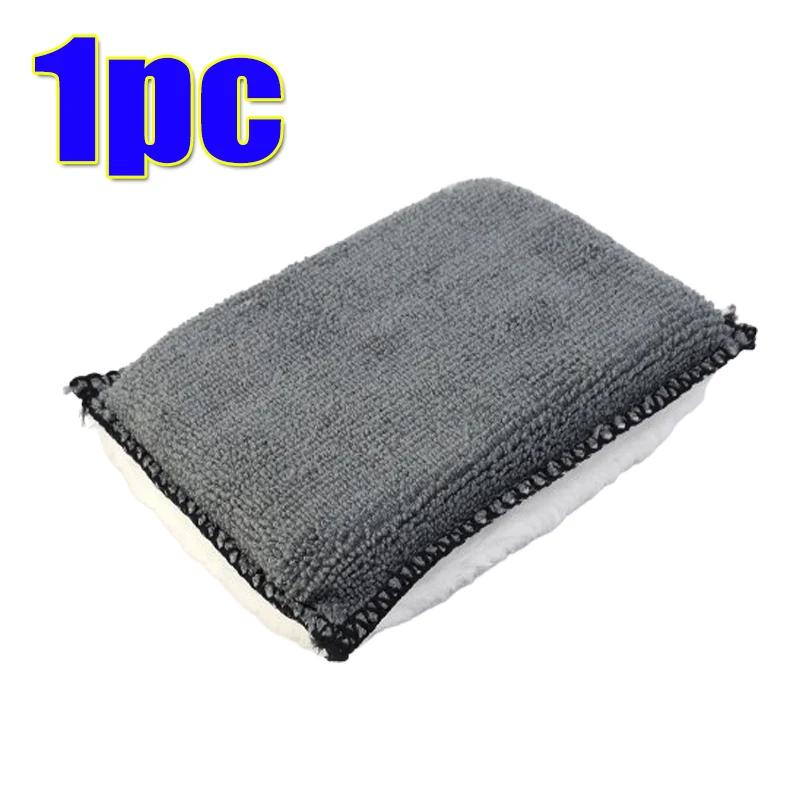 

1/2/4/6PCS Soft Double Side Microfiber Scrubbing Sponge Car Leather Cleaning Microfiber Towel Wax Sponge Auto Detailing Tools