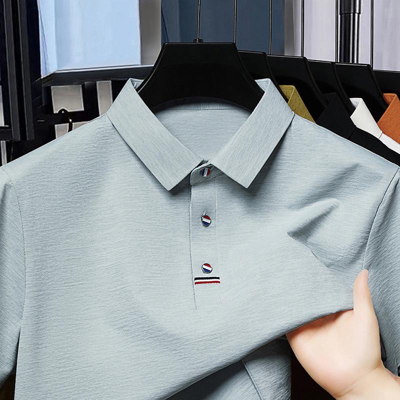 High Quality Short Sleeve Polo Shirt T-Shirt Men'S Business Casual Ice Top