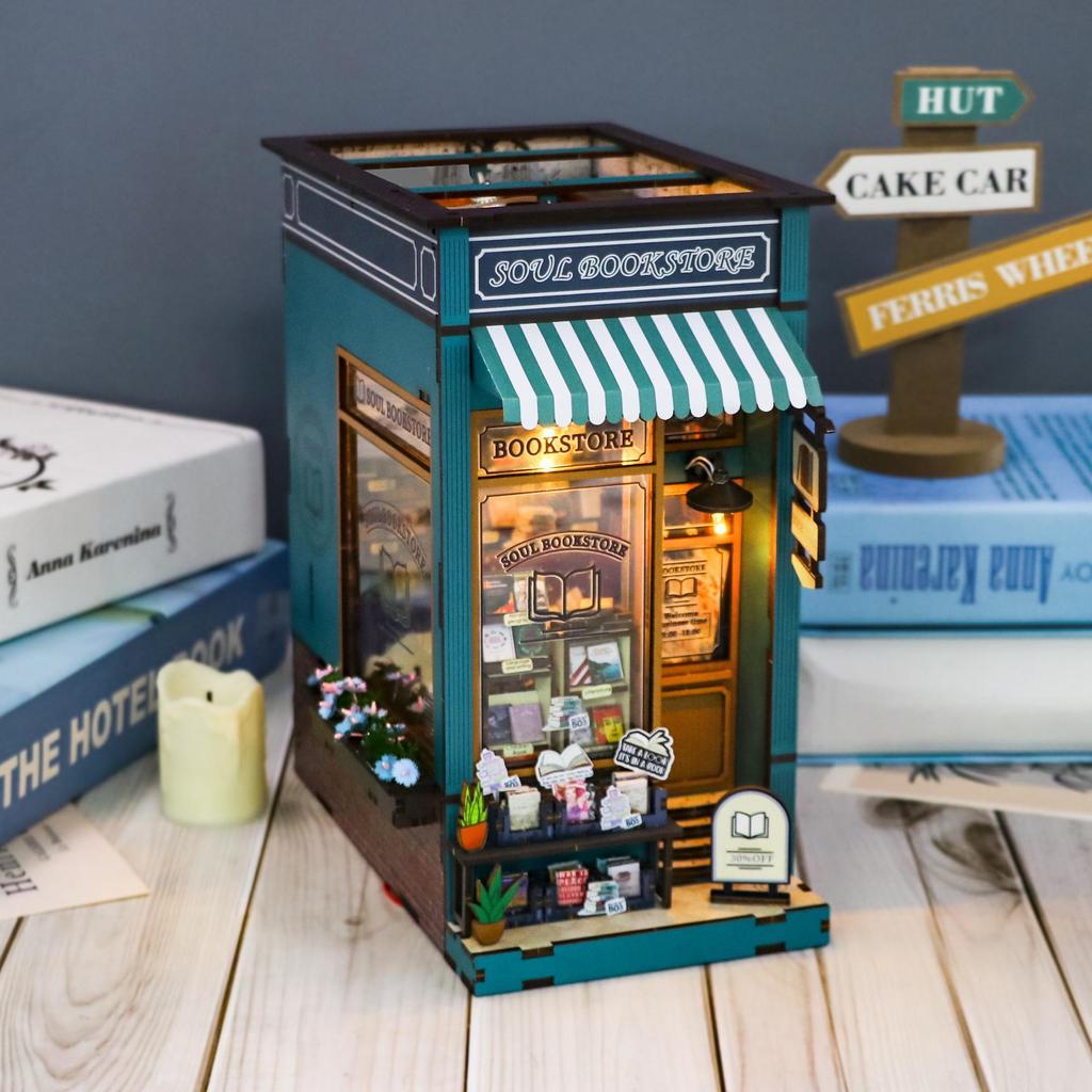 Hongda 3D Bookstore Bookend Model Kit: Adult Decompression Toy Gift