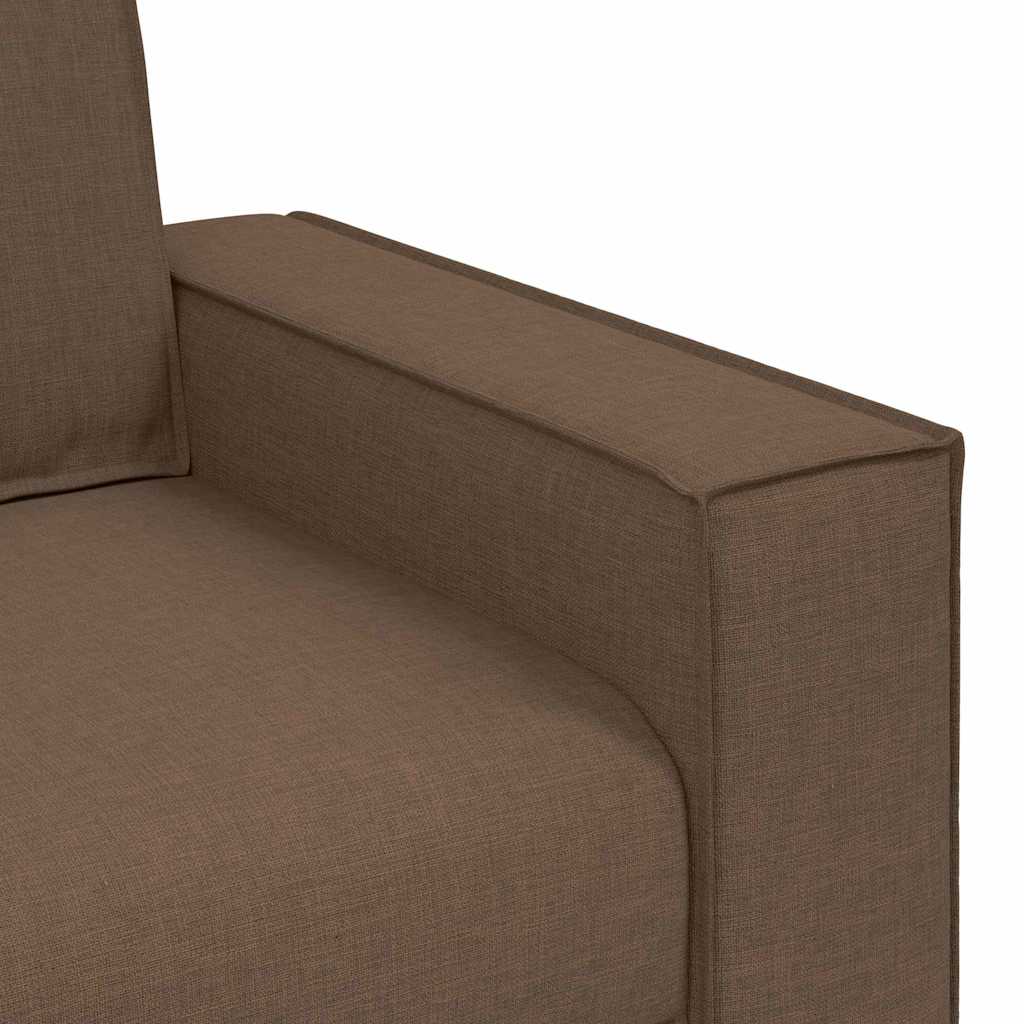3 Seater Sofa Brown 220 Cm Fabric