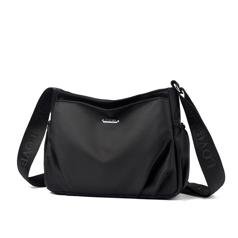 Women's Nylon Crossbody Bag Lightweight Shoulder Tote with Wide Strap Fashionable Everyday Casual Bag