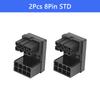 ATX 8Pin 6Pin Female to 8Pin 6Pin Male 180 Degree Angled Power Adapter for Desktop Graphics Video Card GPU