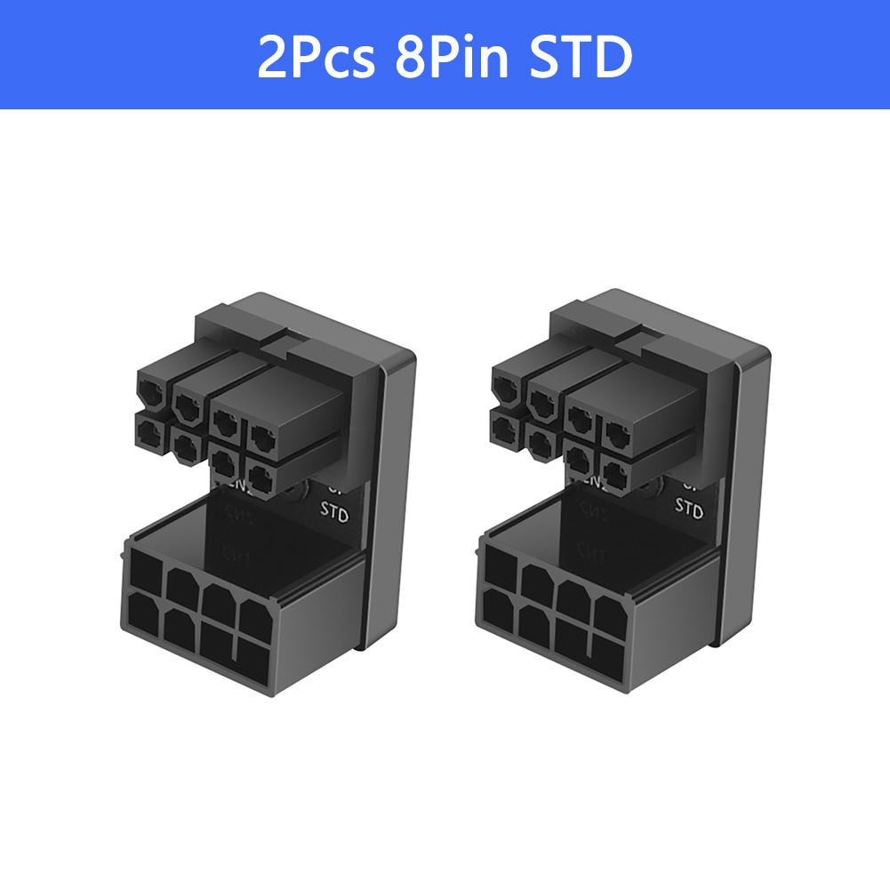 ATX 8Pin 6Pin Female to 8Pin 6Pin Male 180 Degree Angled Power Adapter for Desktop Graphics Video Card GPU